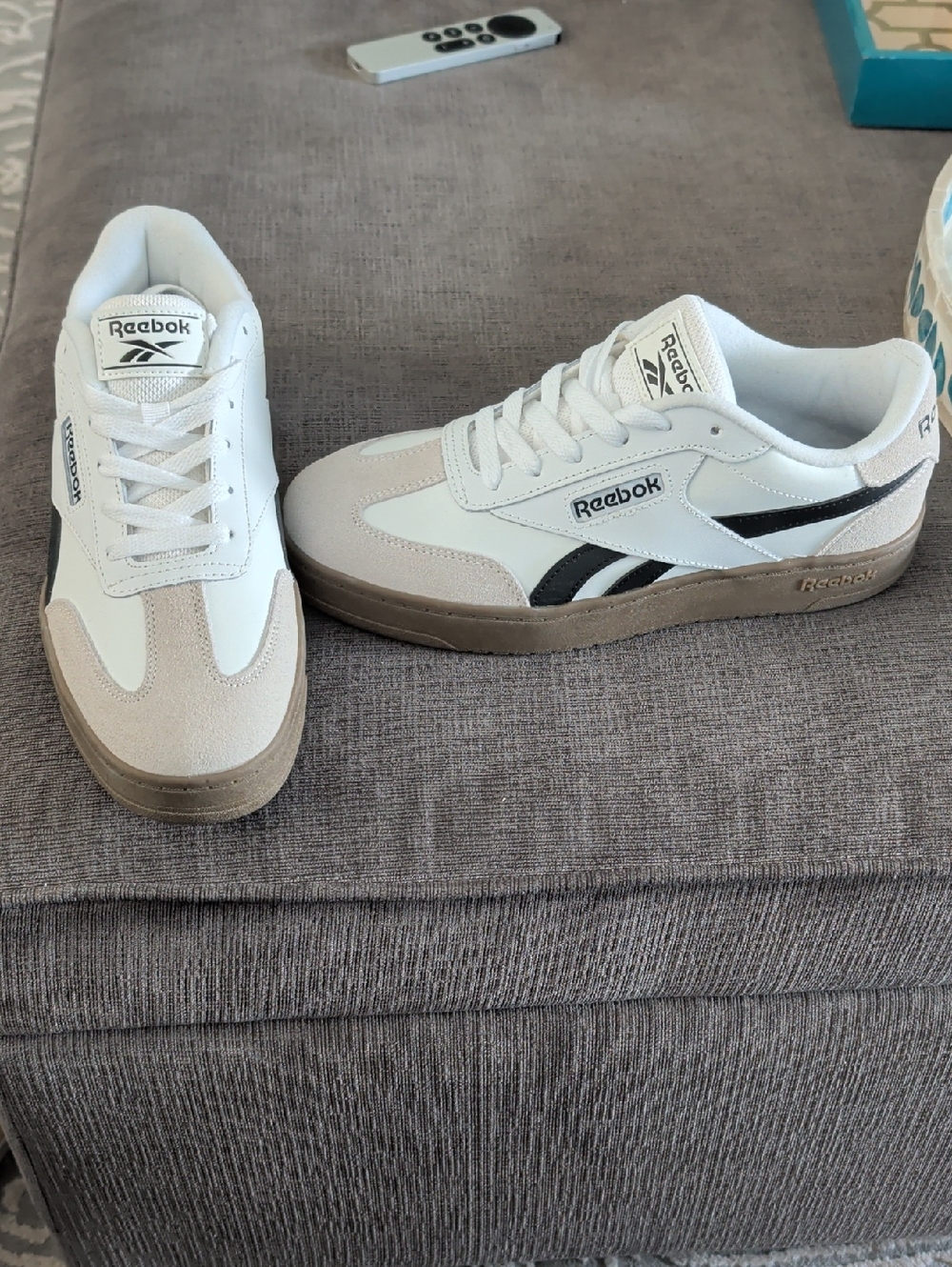 Reebok Women's Classic White & Beige Low-Top Sneakers